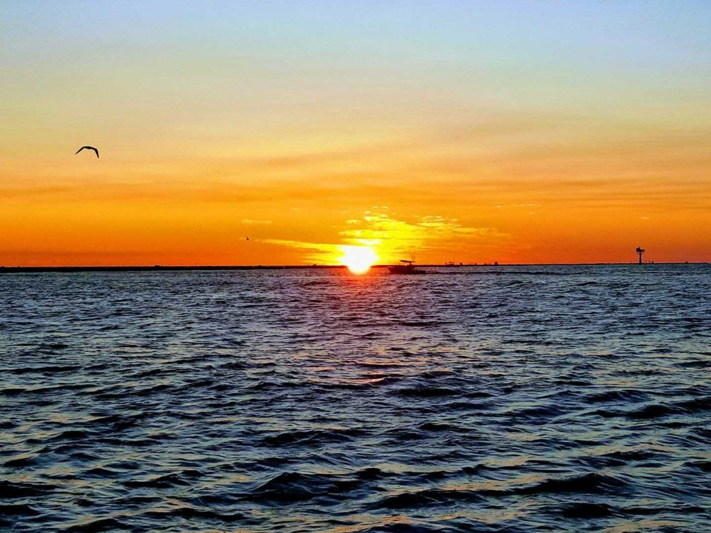 Sunset over Texas City dike