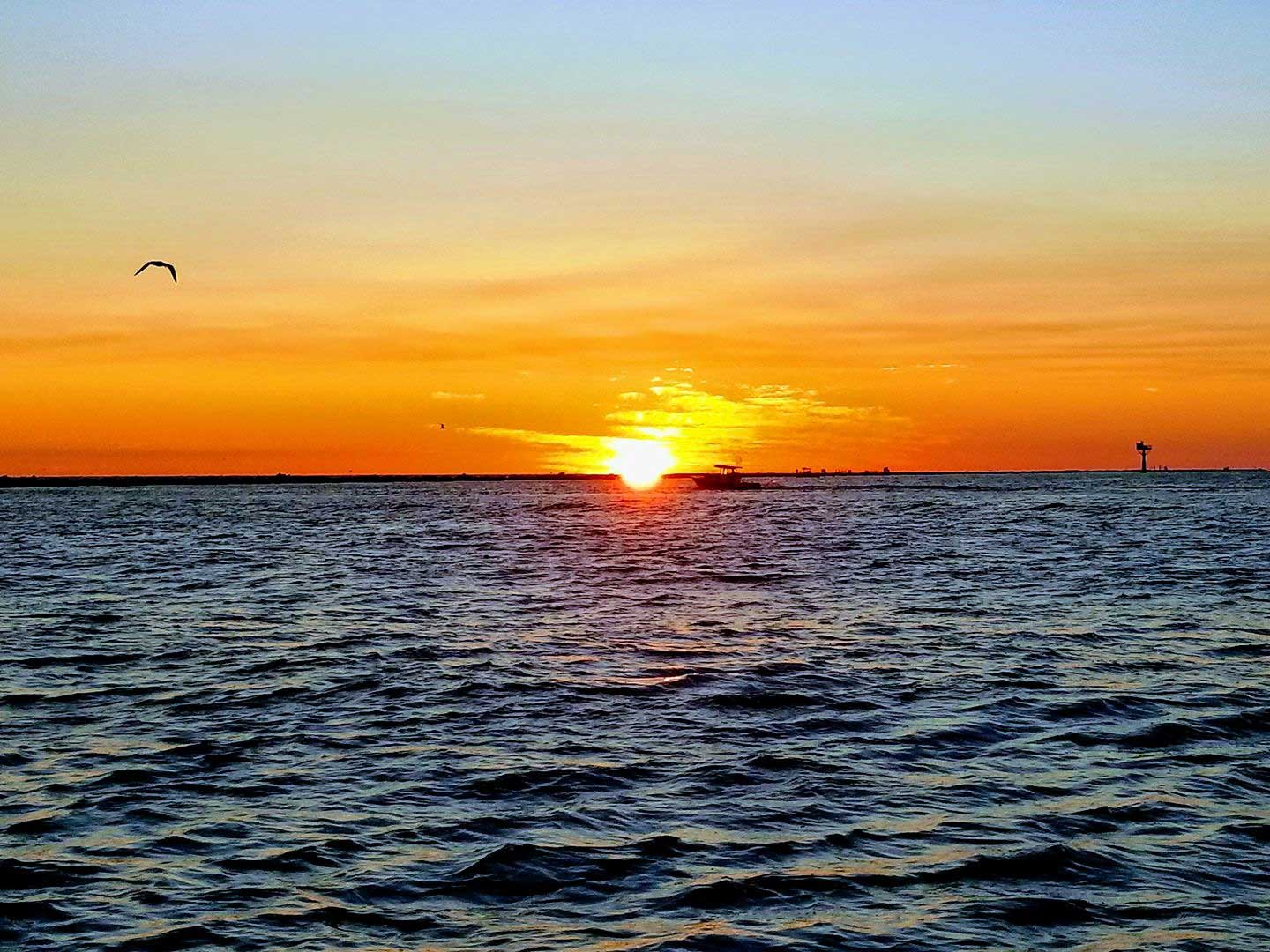 Sunset over Texas City dike