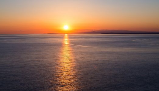 Galveston sunset in the sea